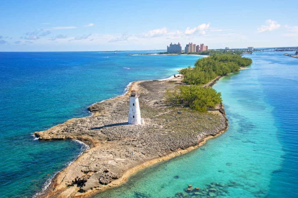 Nassau harbor lighthouse on the Paradise island, Bahamas - Edgewood Travel